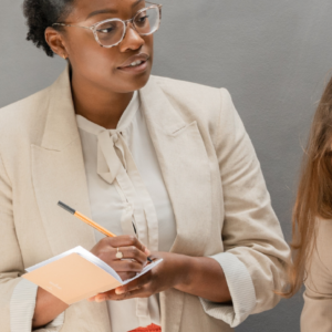 Three women in a business meeting